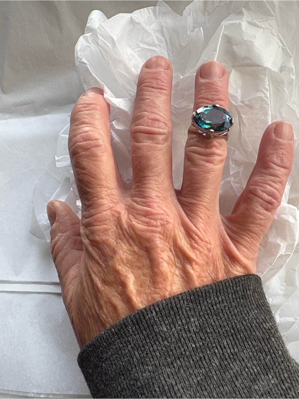 BLUE DIAMONDS, BREATHING Mystic BLUE TOPAZ. INCREDIBLE FIRE! 
One of a Kind.